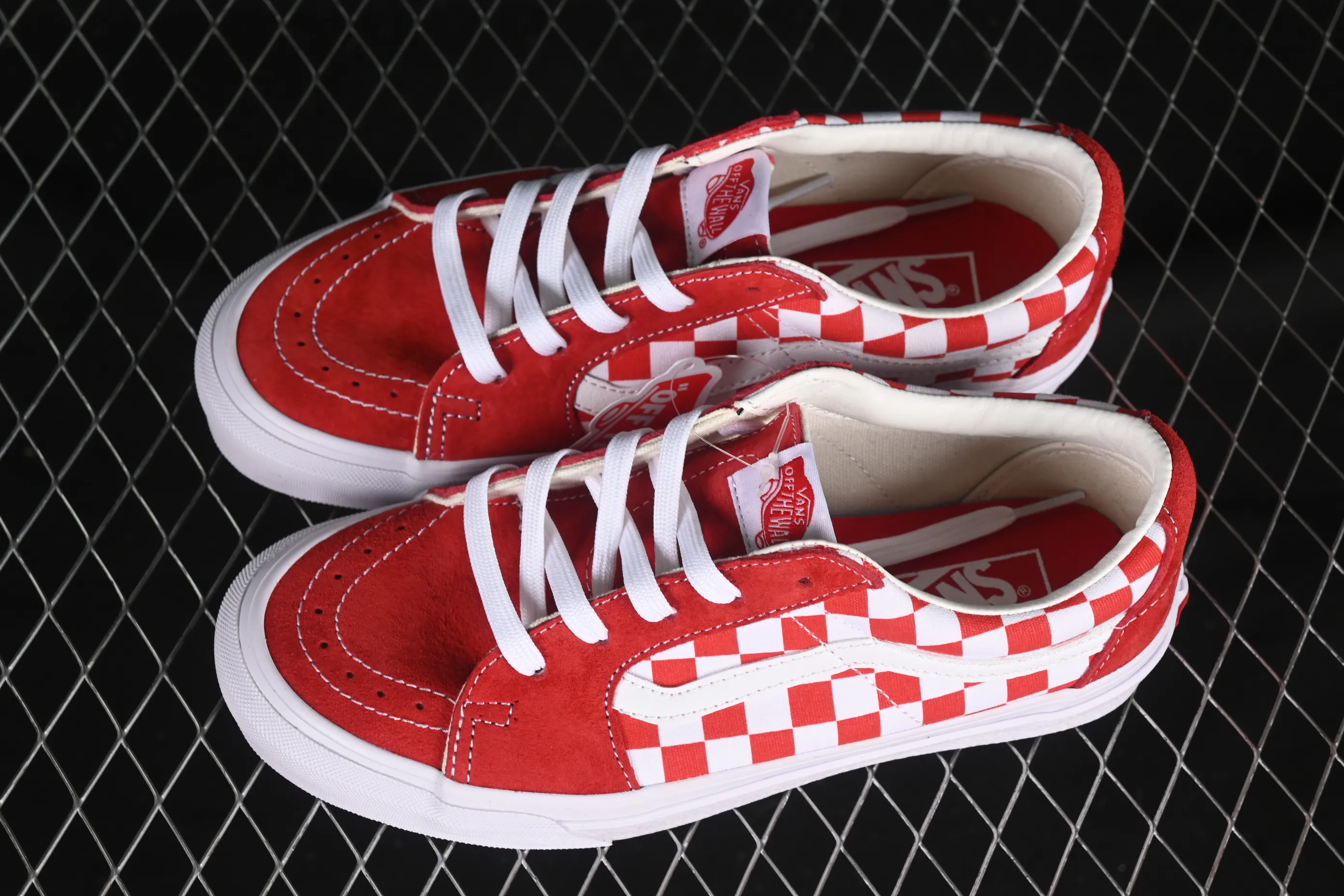 All categories Vans Vans series Vans Low Vans low-top Vans Sk8-Low white and red checkerboard non-slip casual skateboard shoes VN0A4UUK4W9